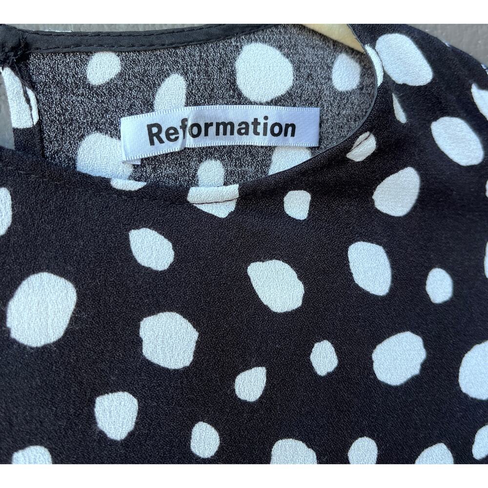 Reformation black & ivory polka dot midi dress - Picture 6 of 8